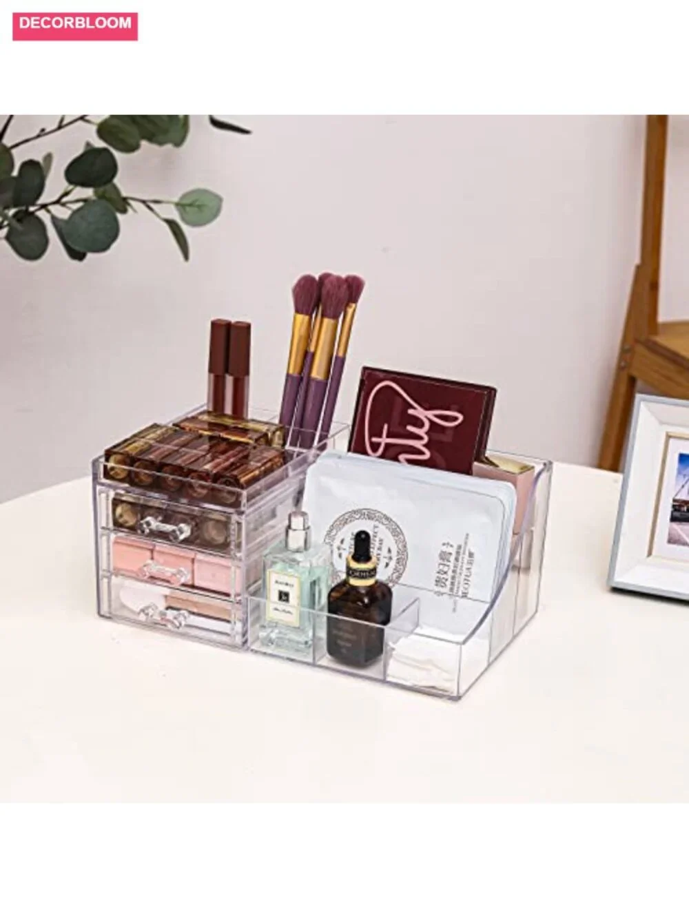 Clear Acrylic 3-Drawer Stackable Makeup Organizer Vanity Storage